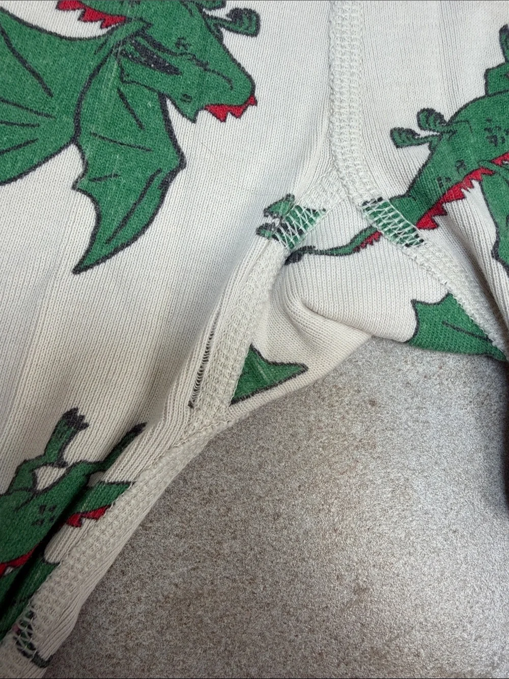 Hanna Andersson Long Johns, Dragon Print, Cream & Green ($5 with any bundle)